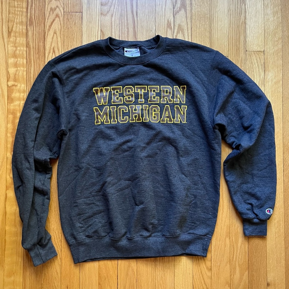 Western Michigan Broncos Champion Men’s Crewneck Sweatshirt Medium Gray